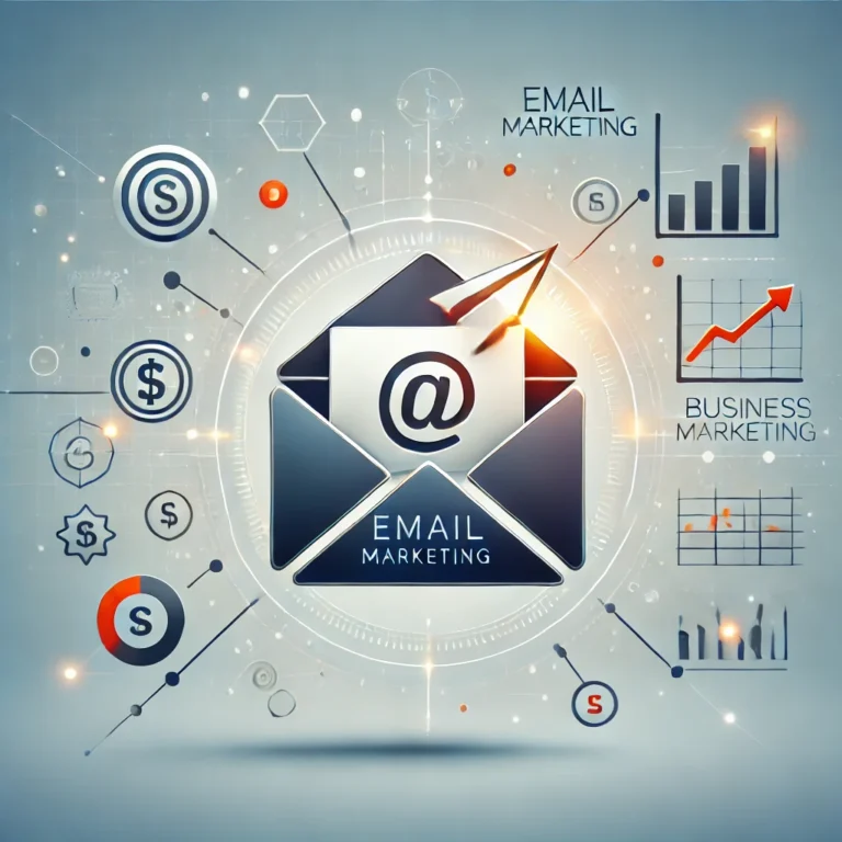 An icon symbolizing E-mail Marketing, featuring an envelope with a notification icon, representing personalized communication and lead nurturing.